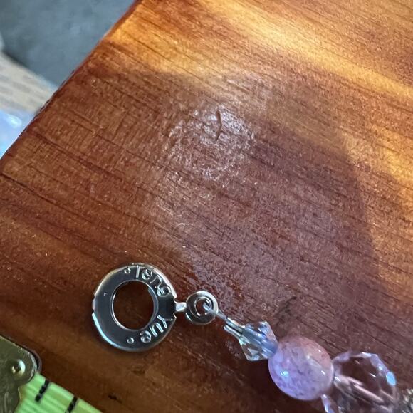 Teng Yue Pink Ribbon Breast Cancer Support Beaded Bracelet White Silver Tone - Picture 6 of 8